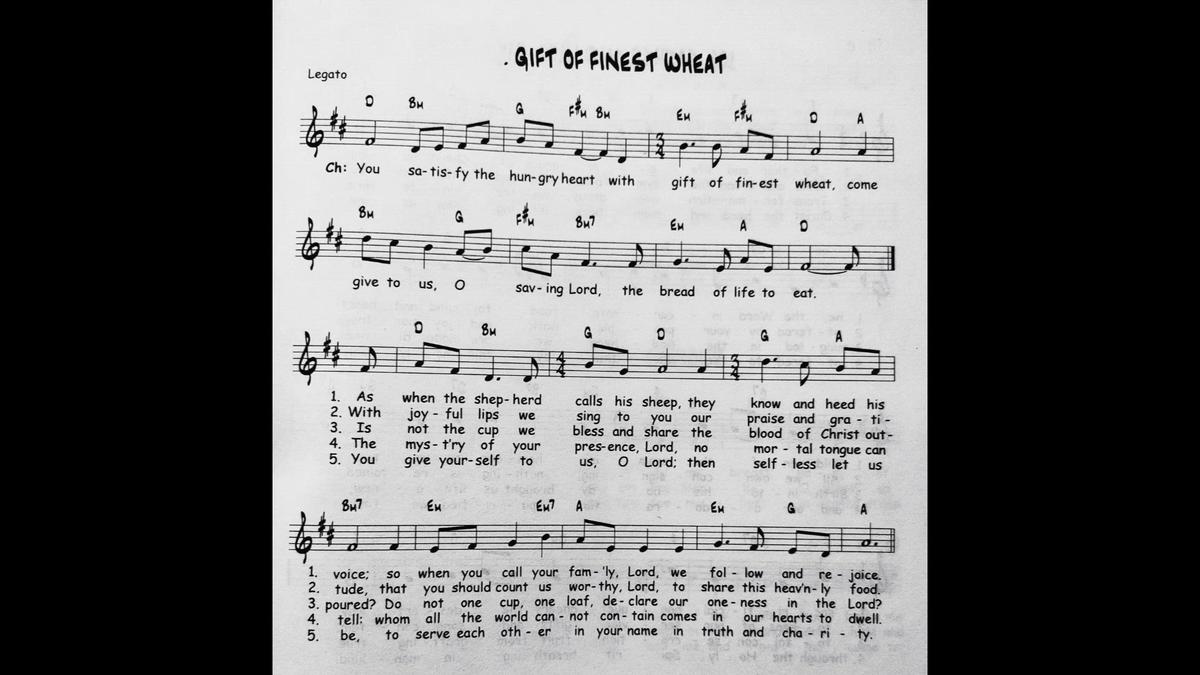 Gift Of Finest Wheat Catholic Mass Song Sheet Music