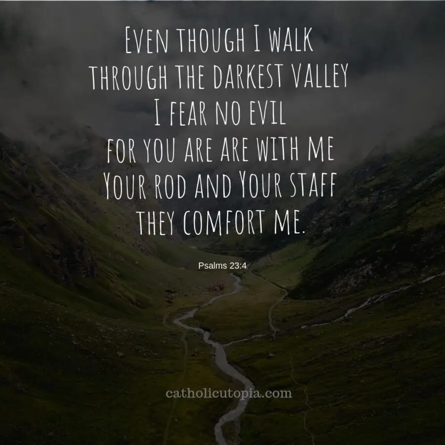 Even though I walk through the darkest valley I fear no evil for you are are with me Your rod and Your staff they comfort me
