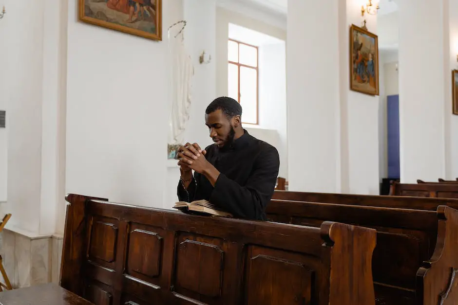 Image depicting Catholics praying to saints for intercession and venerating saint relics in a church.