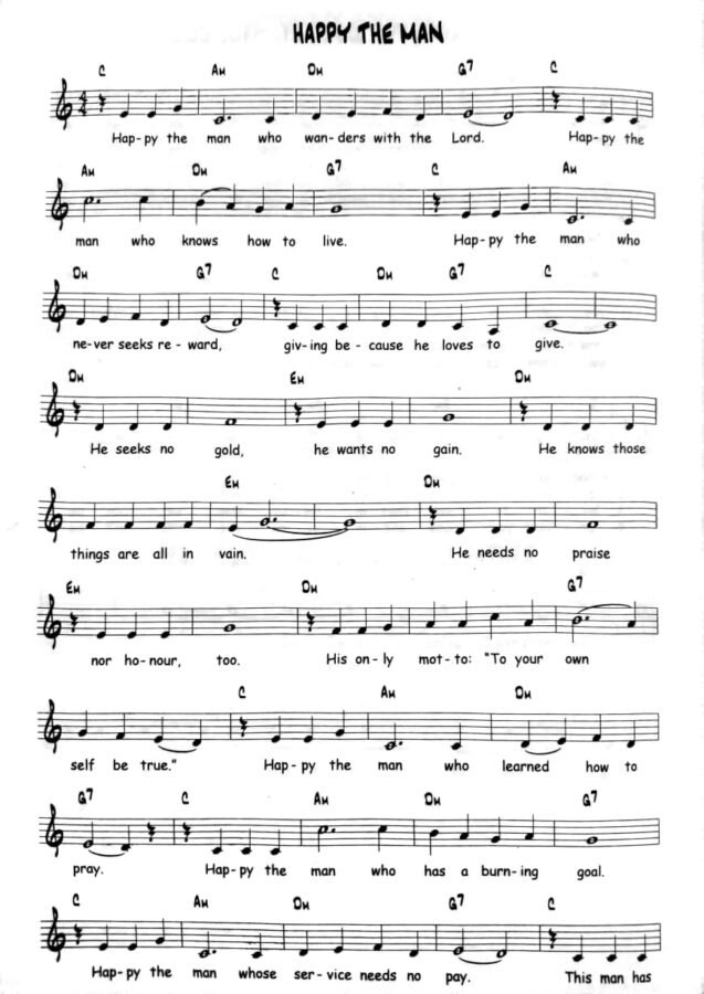 happy the man sheet music part 1